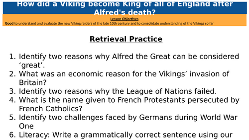 AQA GCSE History Migration - Vikings/Aethelred the Unready