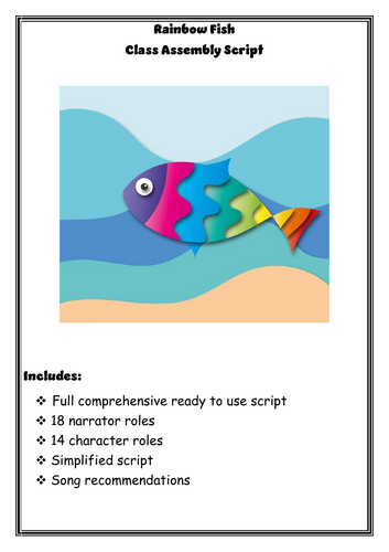 Rainbow Fish Class Assembly Show Script - KS1/EYFS