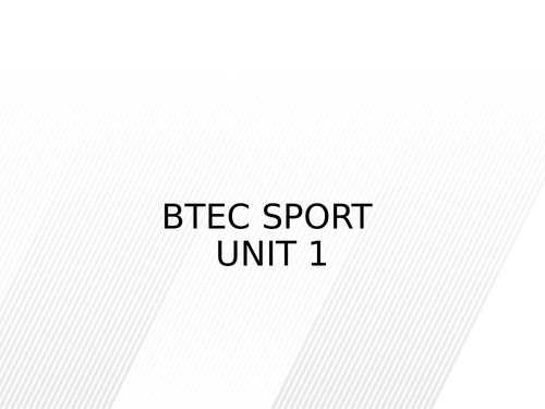BTEC Sport L3 Unit 1 Energy Systems