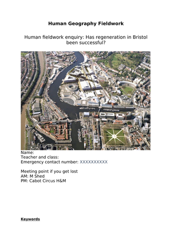 Bristol Regeneration Fieldwork Booklet