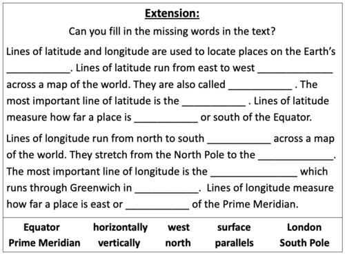 Lines of Latitude Activities