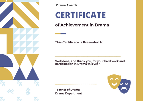 Drama Certificate