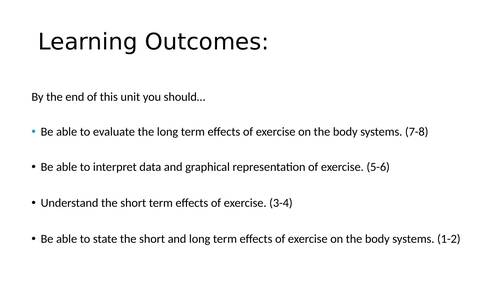EDUQAS GCSE PE Effects of Exercise