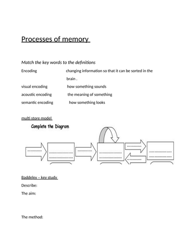 psychology - memory revision
