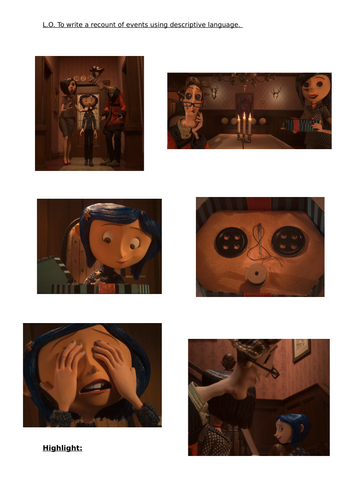 Coraline Chapter 4 Recount Model Year 6/7