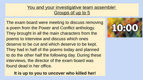 Power and Conflict Murder Mystery Activity