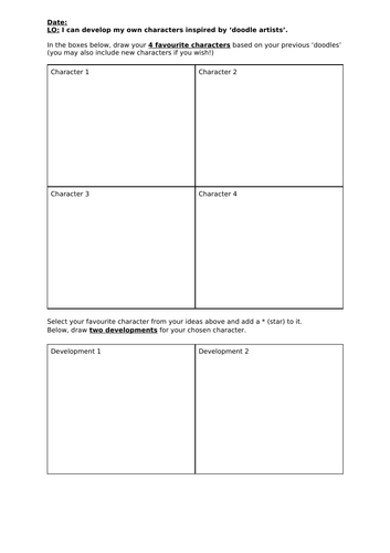 Jon Burgerman PowerPoint and doodle worksheet