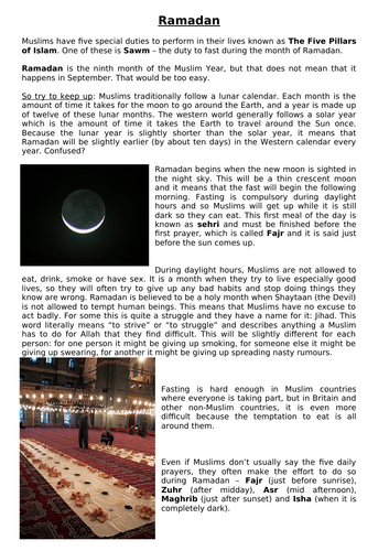Ramadan | Teaching Resources
