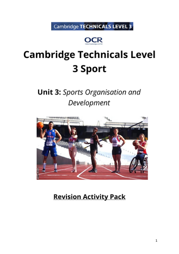 CTEC Sport Unit 3 Activity booklet + answers