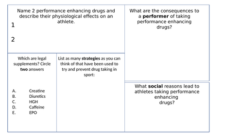 Retrieval Mat OCR A Level PE Drugs