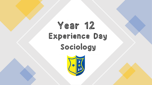Sociology experience / induction / transition / bridging work year 11 into 12