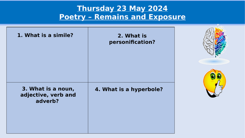 AQA Poetry - Exposure and Remains Comparison