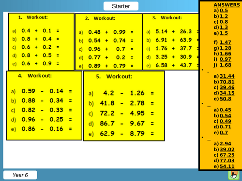 Year 6  Maths Resources