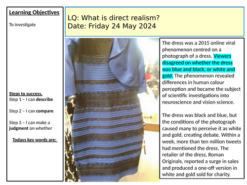 Direct Realism- AQA Philosophy | Teaching Resources