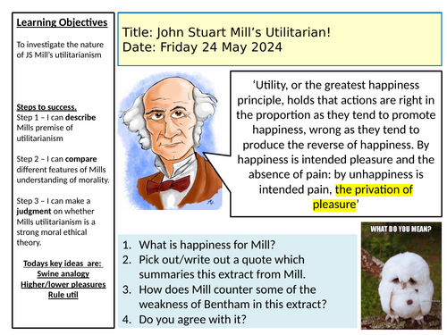 J.S. Mill Utilitarianism- AQA Philosophy