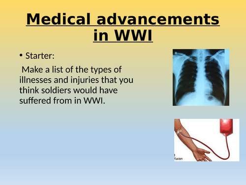 Medical advancements in WWI