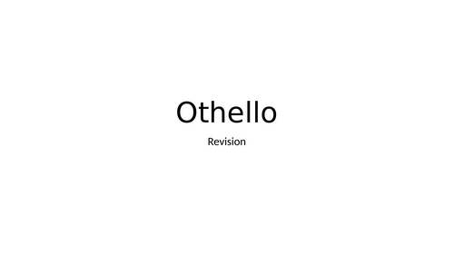 A-Level English Lit Othello Revision