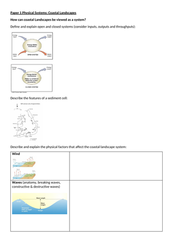 OCR A-Level Paper 1 Coastal Landscapes and Earth's Life Support Systems