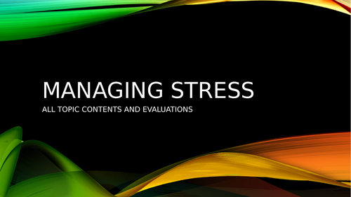 Management of stress Health Psychology 9990