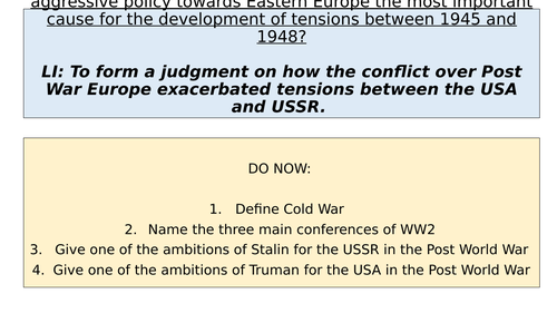 Cold War AQA 2R Post War Europe