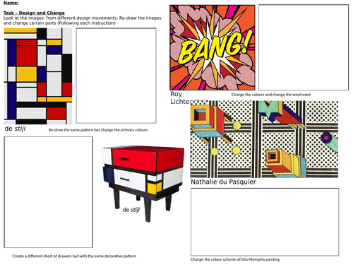 Design Movements Cover lesson/Quick re-design task.