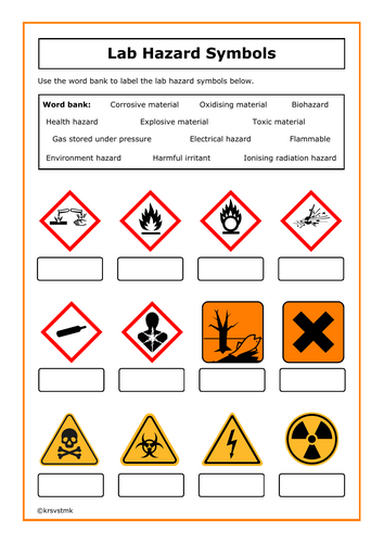 Lab Hazard Symbols + Answers | Teaching Resources