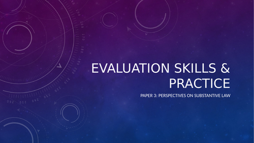 A-Level Law: Evaluation Skills Practice Lesson - Eduqas Contract