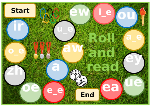 Olympic phase 5 roll and read game