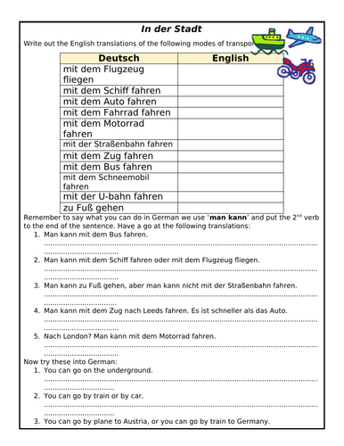 Modes of Transport - German