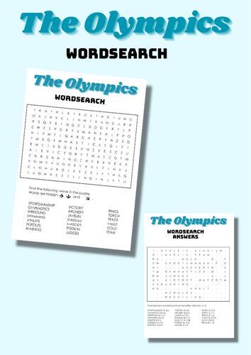 The Olympic Games Wordsearch - End of Year Activity