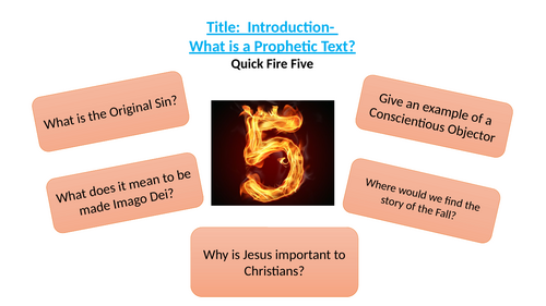 Lesson 1 -The Prophetic Pattern (Y8 RED)