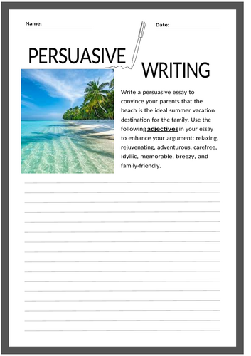 Persuasive Writing worksheet