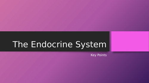 AQA A - The Endocrine System (flipped learning follow up)