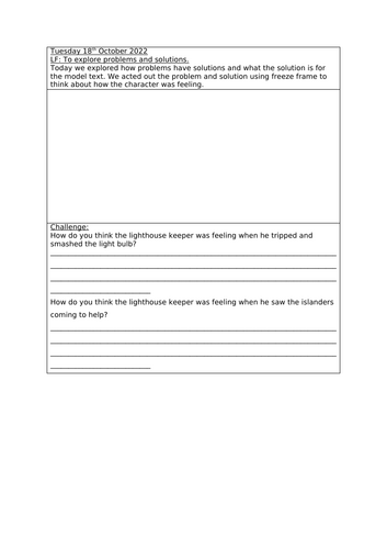 2 week unit of work based on Literacy Shed video- The Lighthouse