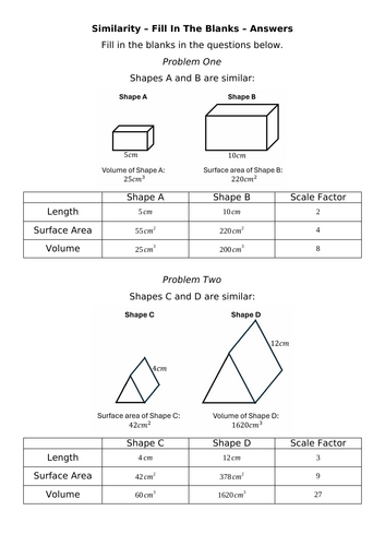 Similarity - Fill In The Blanks