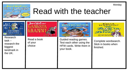 Guided reading timetable