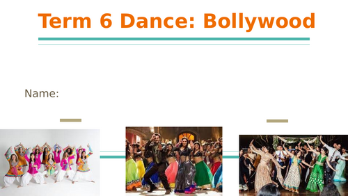 KS3 Bollywood Dance- written project (3 lessons)