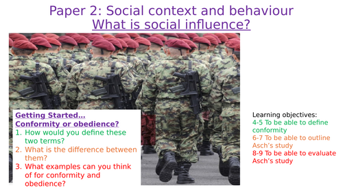 Social Influence - What is Conformity? Research investigating conformity (Description & Evaluation)
