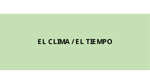 EL CLIMA