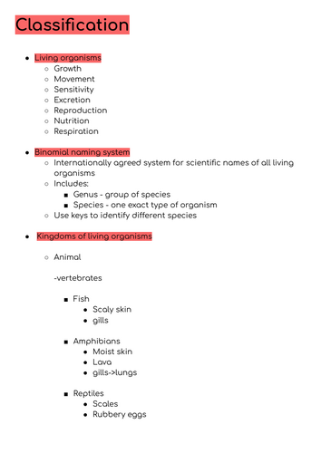 igcse biology chapter 1-6 notes