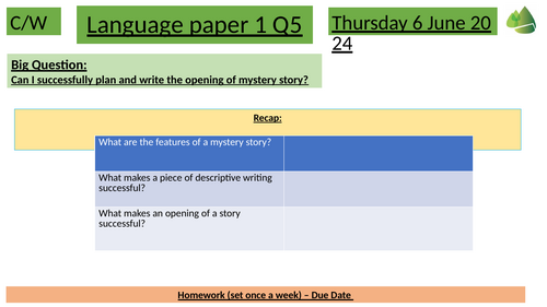 Language paper 1 question 5 | Teaching Resources