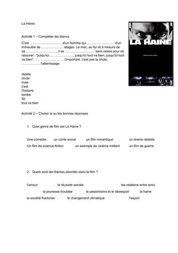 La Haine & A Level taster session