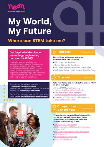 My World, My Future leaflet: Where can STEM take me?