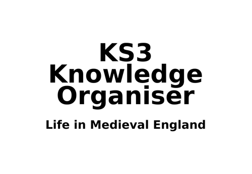 Medieval Life Knowledge Organiser