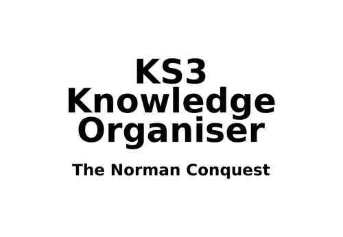 The Normans Knowledge Organiser