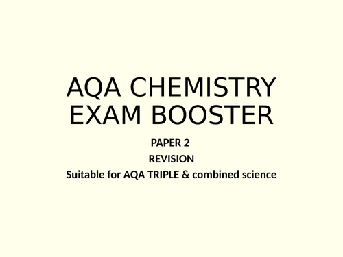 AQA Chemistry Paper 2 Revision Booster