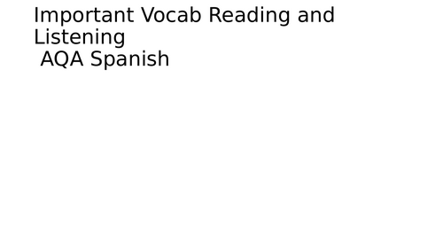 AQA VOCAB READING AND LISTENING