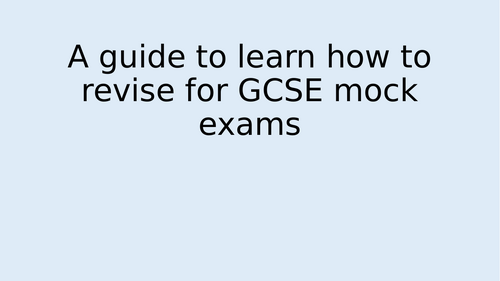 A guide for GCSE subject specific revision strategies