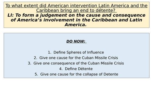 Cold War AQA 2R A Level - Development of Tensions in Africa & Americas