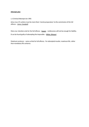 Plans for answering Paper 1 criminal questions